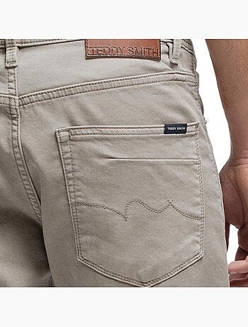 Jeans slim fit kaki para homem teddy smith rock
