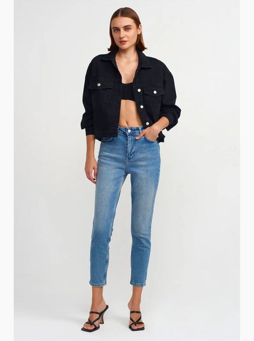Jeans slim straight de cintura subida para mulher dilvin - Kiabi Jeans slim straight de cintura subida para mulher dilvin - Kiabi