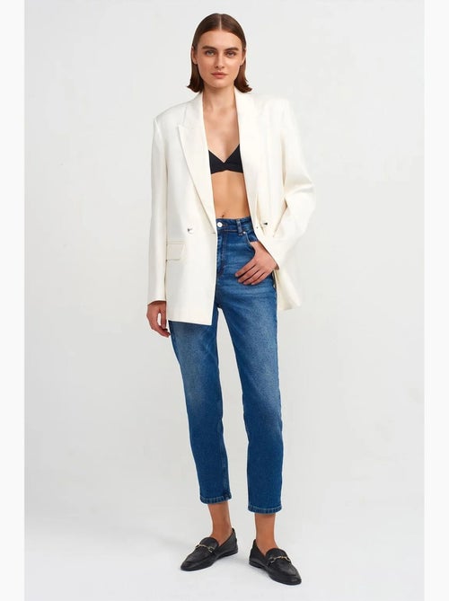 Jeans slim straight de cintura subida para mulher dilvin - Kiabi Jeans slim straight de cintura subida para mulher dilvin - Kiabi