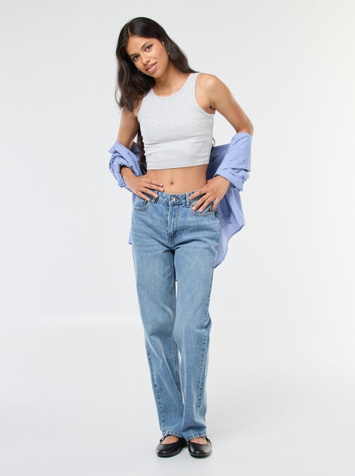 Jeans Straight de Cintura Subida - Kiabi