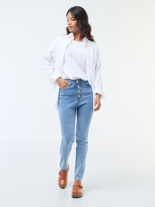Jeans super skinny cintura muito subida - C28 - Kiabi