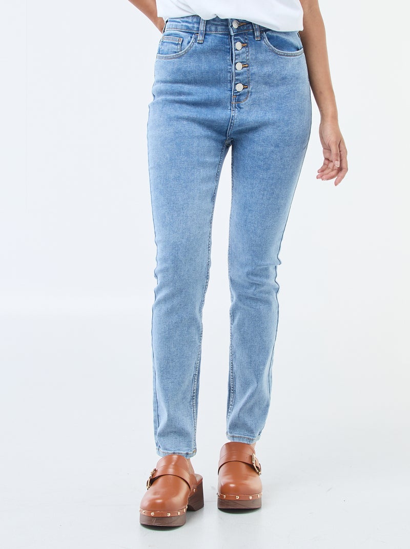 Jeans super skinny cintura muito subida - C28 Azul - Kiabi
