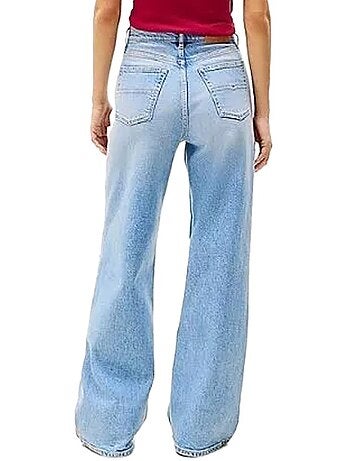 Jeans Tommy Hilfiger Azul Claro Lavado Amplo para Mulher Bi0112