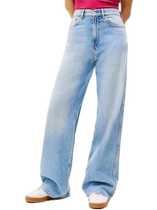 Jeans Tommy Hilfiger Azul Claro Lavado Amplo para Mulher Bi0112 - Kiabi Jeans Tommy Hilfiger Azul Claro Lavado Amplo para Mulher Bi0112 - Kiabi