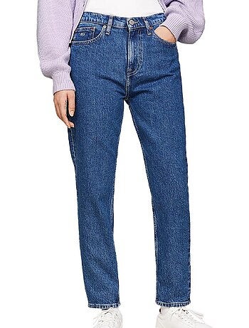 Jeans Tommy Hilfiger Izzie de Corte Reto Azul Escuro para Mulher