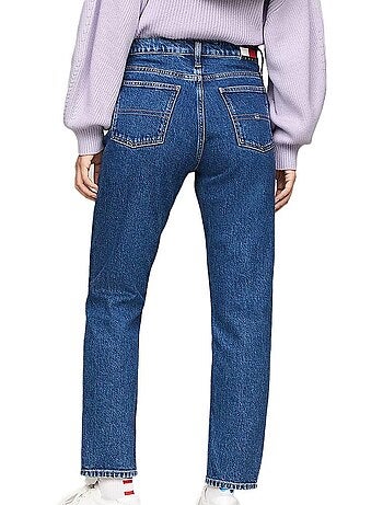 Jeans Tommy Hilfiger Izzie de Corte Reto Azul Escuro para Mulher