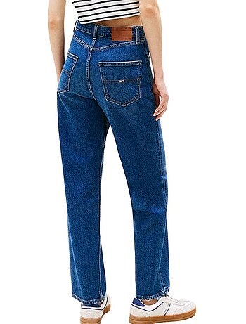 Jeans Tommy Hilfiger Layla de Corte Reto Azul para Mulher