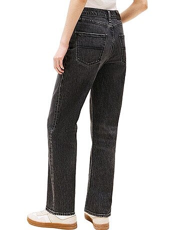 Jeans tommy hilfiger layla de corte reto cinzento para mulher
