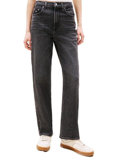 Jeans Tommy Hilfiger Layla de Corte Reto Cinzento para Mulher - Kiabi Jeans Tommy Hilfiger Layla de Corte Reto Cinzento para Mulher - Kiabi