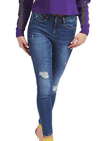 Jeans ultra skinny azul guess para mulher