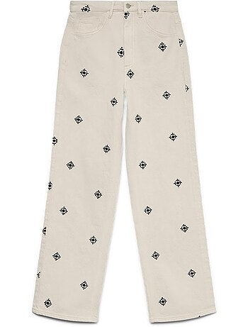 Jeans vero moda tessa bege para mulher