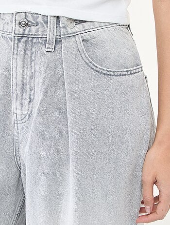 Jeans wide leg cintura subida