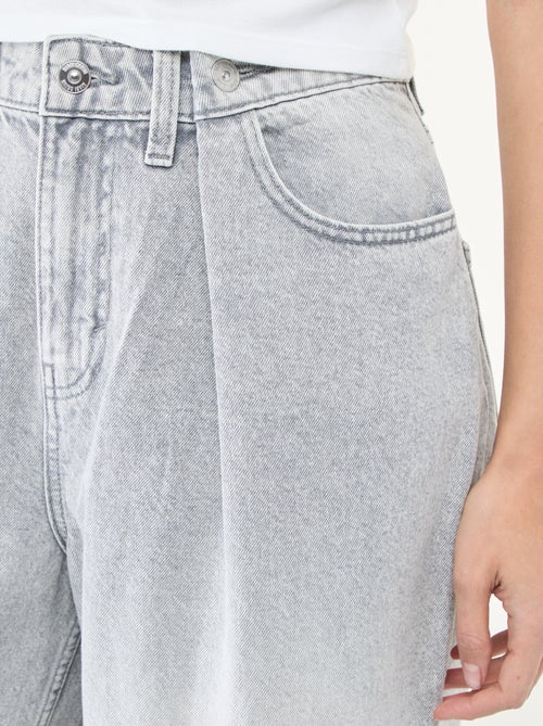 Jeans wide leg cintura subida - Kiabi
