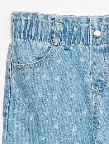 Jeans wide leg com cintura elástica