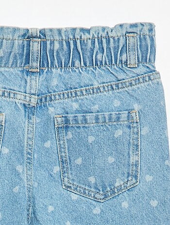 Jeans wide leg com cintura elástica