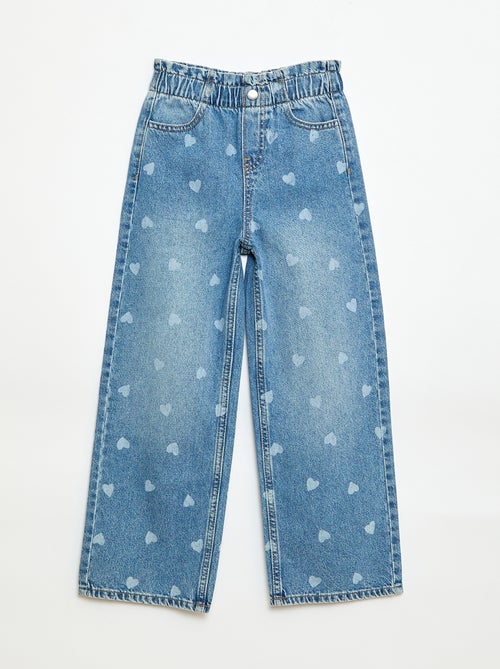 Jeans wide leg com estampado fantasia - Kiabi