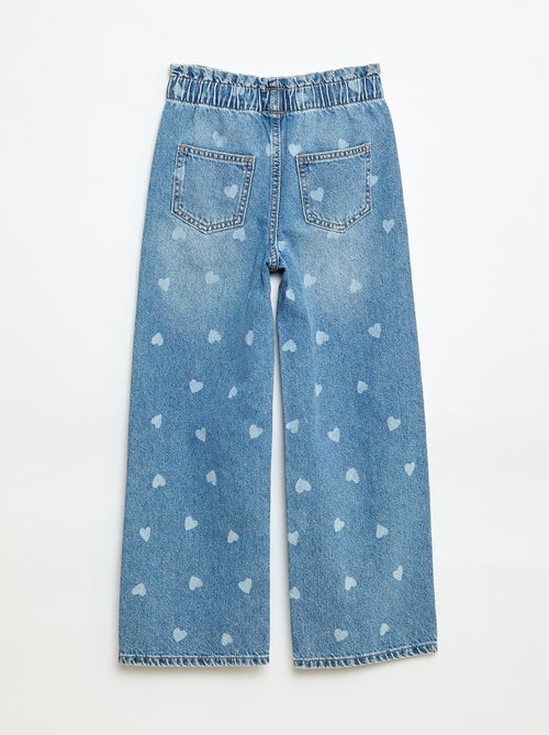 Jeans wide leg com estampado fantasia - Kiabi