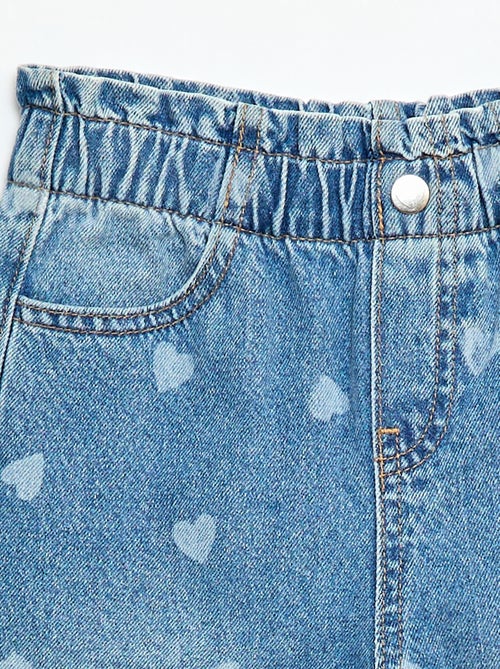 Jeans wide leg com estampado fantasia - Kiabi