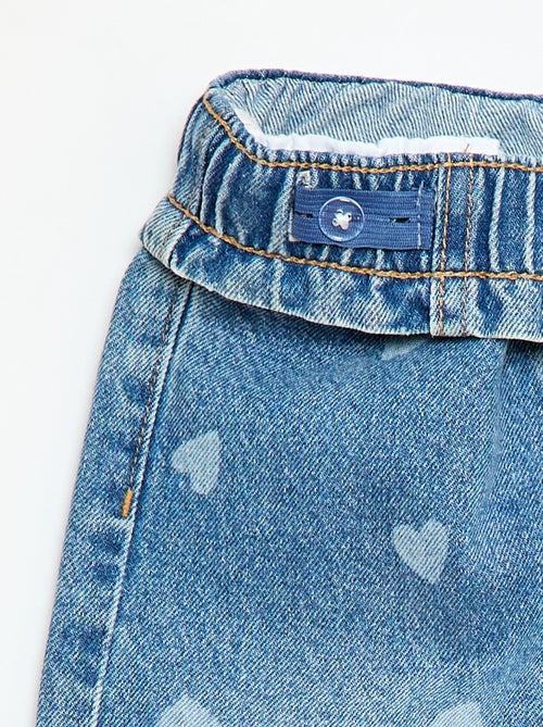 Jeans wide leg com estampado fantasia - Kiabi