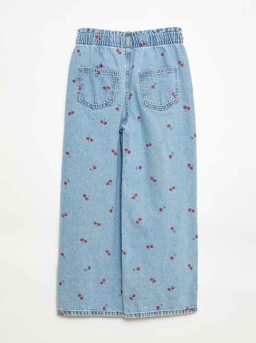 Jeans wide leg com estampado fantasia - Kiabi