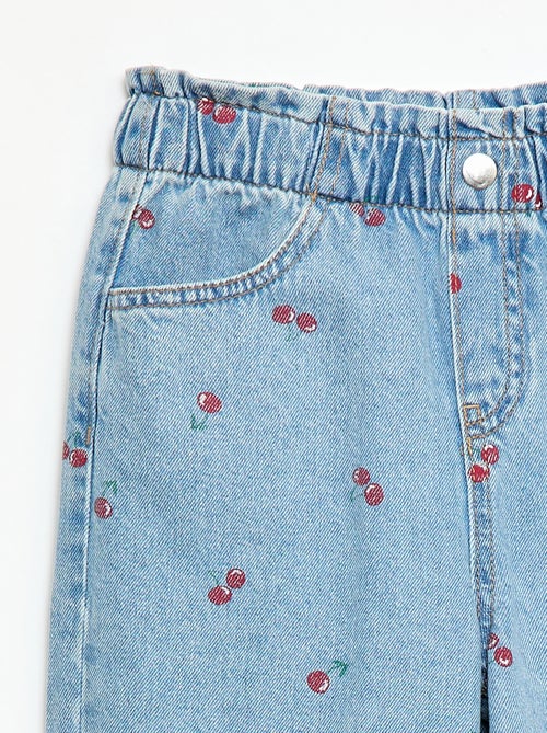 Jeans wide leg com estampado fantasia - Kiabi