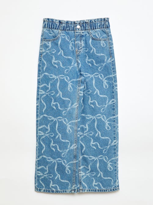 Jeans wide leg com estampado fantasia - Kiabi