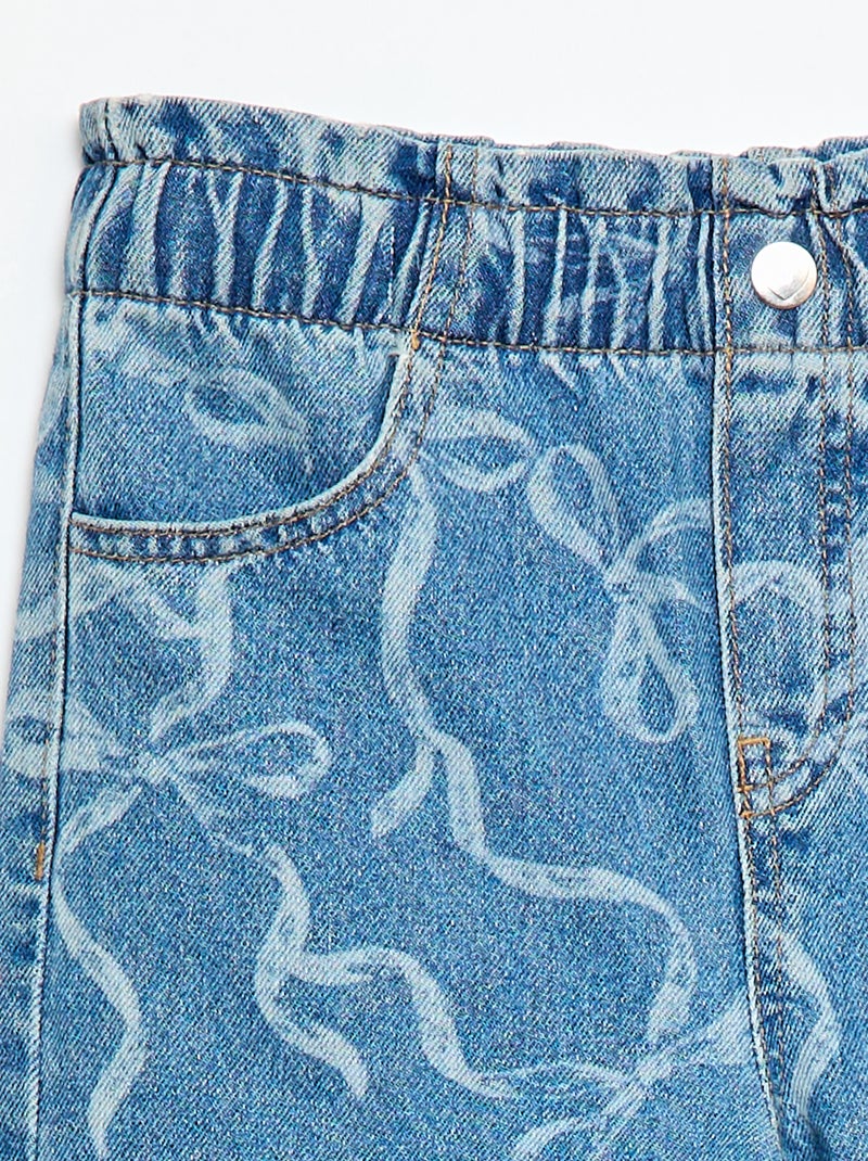Jeans wide leg com estampado fantasia Azul - Kiabi