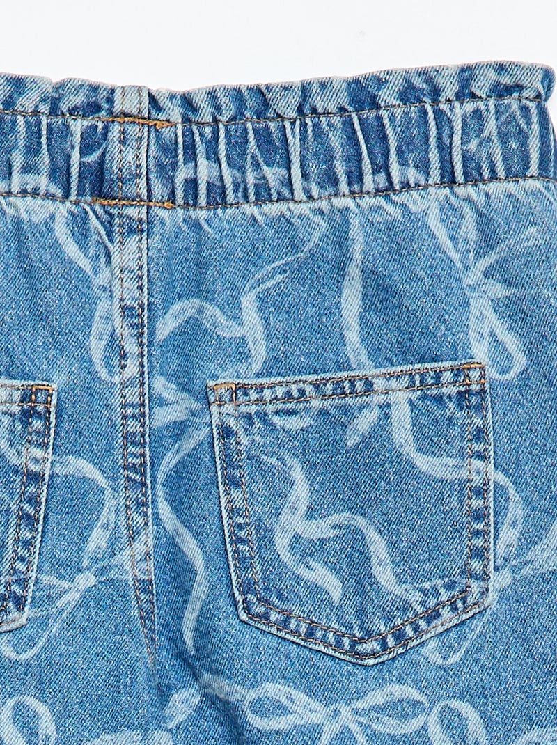Jeans wide leg com estampado fantasia Azul - Kiabi
