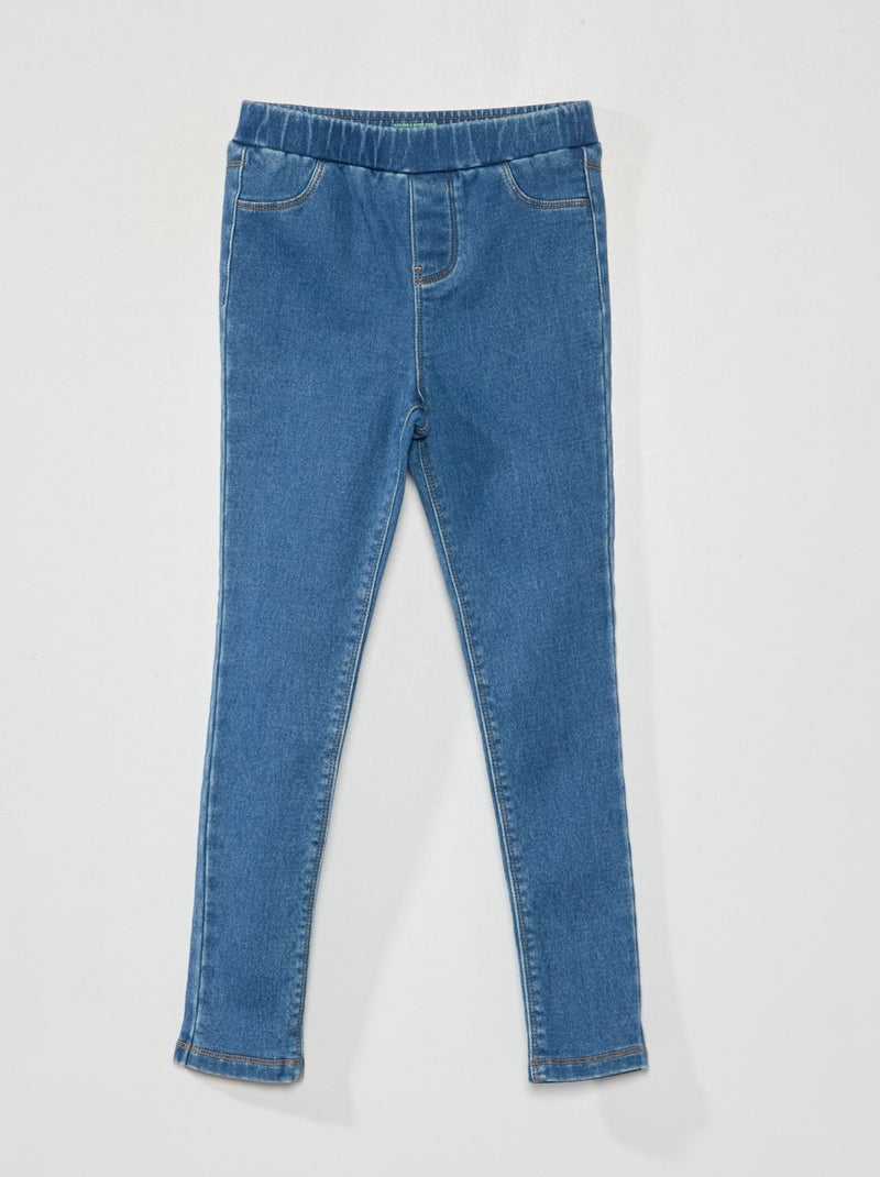 Jeggings com cintura elástica AZUL - Kiabi
