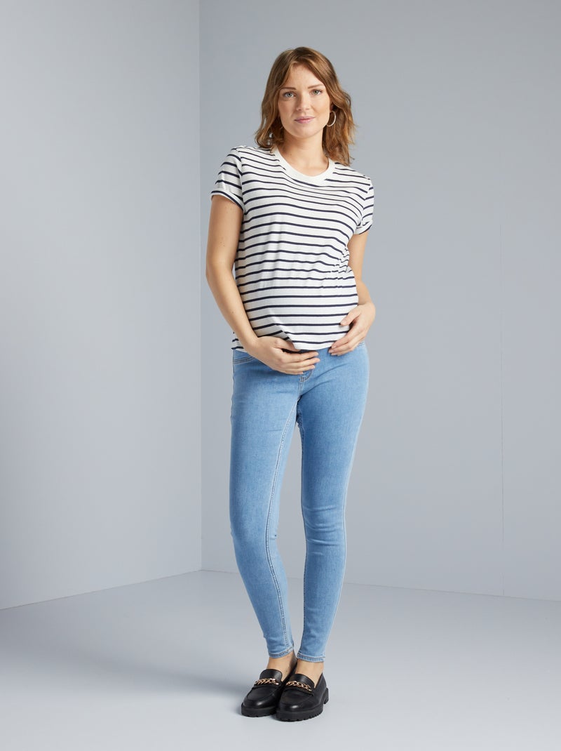 Jeggings de grávida com faixa AZUL - Kiabi