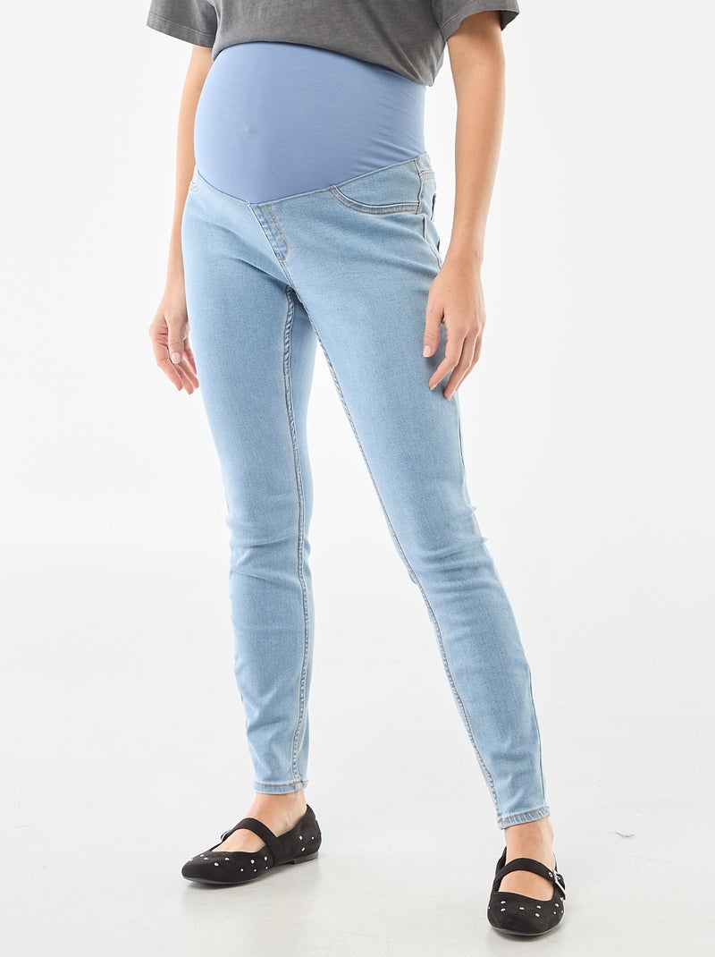 Jeggings de grávida com faixa Azul - Kiabi
