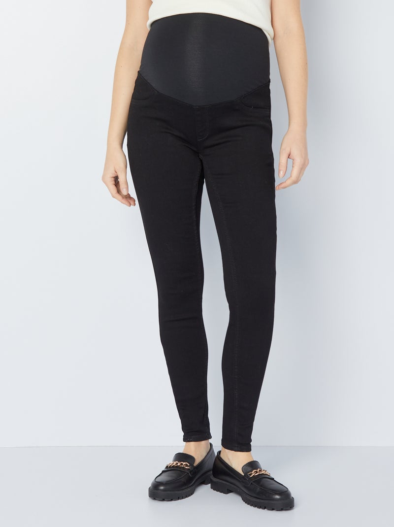 Jeggings de grávida com faixa PRETO - Kiabi