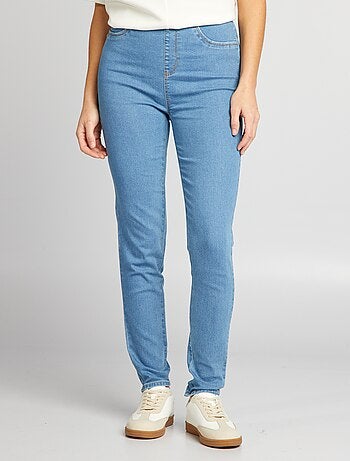 Jeggings elásticas com cintura subida
