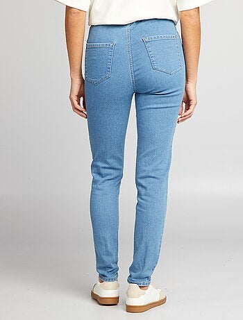 Jeggings elásticas com cintura subida