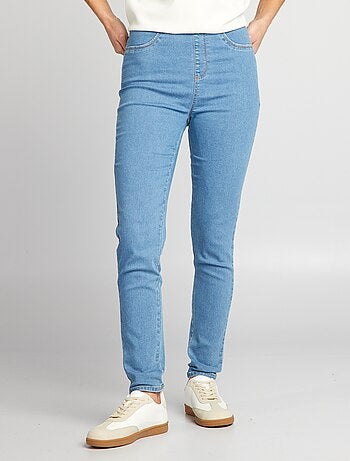 Jeggings elásticas com cintura subida