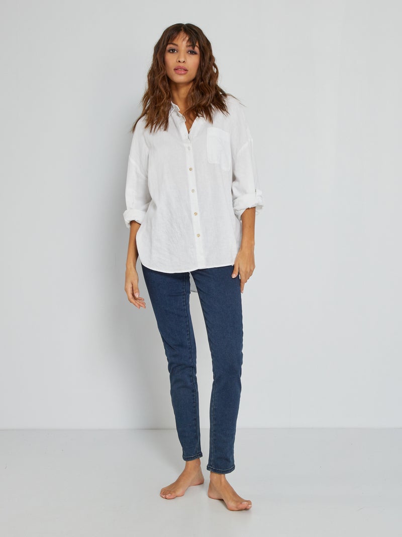 Jeggings elásticas com cintura subida AZUL - Kiabi