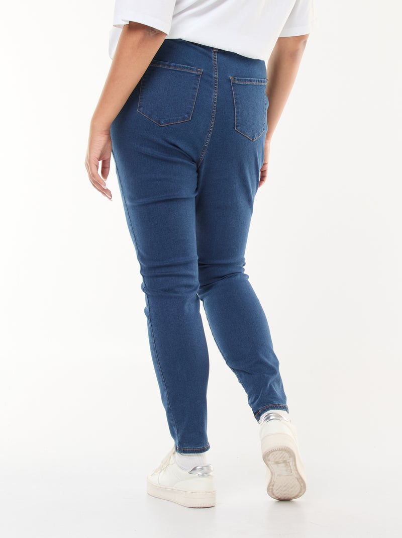 Jeggings elásticas com cintura subida e corte direito AZUL - Kiabi