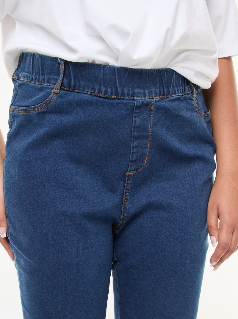 Jeggings elásticas com cintura subida e corte direito AZUL - Kiabi