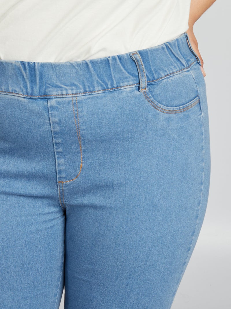 Jeggings elásticas com cintura subida e corte direito AZUL - Kiabi