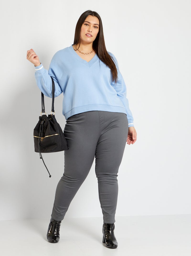 Jeggings em algodão elástico CINZA - Kiabi
