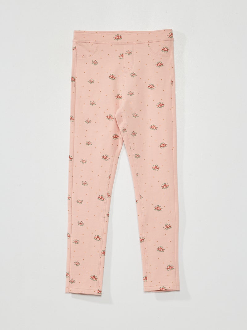 Jeggings em algodão estampado ROSA - Kiabi