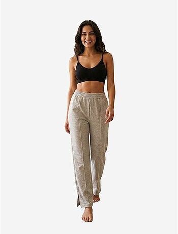 Joggers de malha de cintura subida e perna larga my fashion