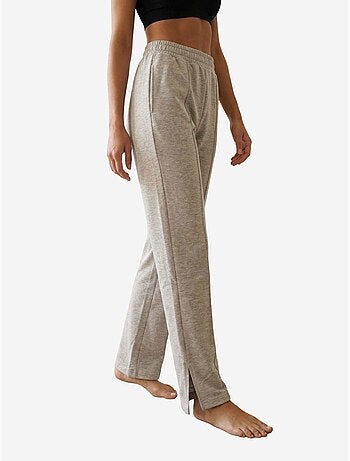 Joggers de malha de cintura subida e perna larga my fashion