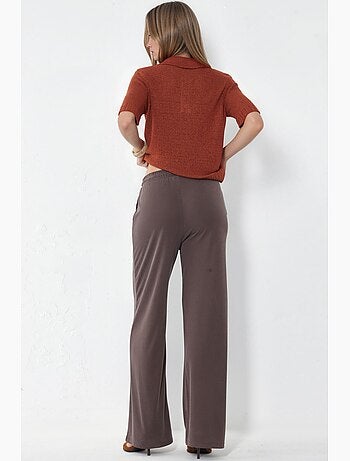Joggers femininas em jersey de perna reta busem