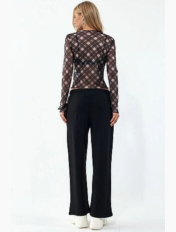 Joggers femininos em jersey com perna flare busem