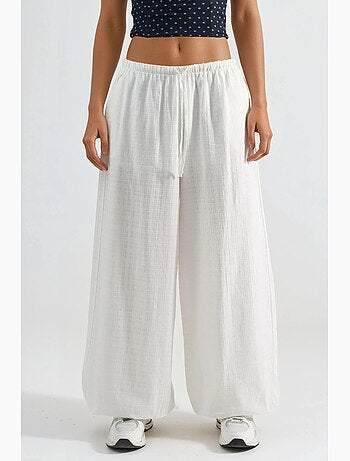Joggers largos com cintura elástica busem