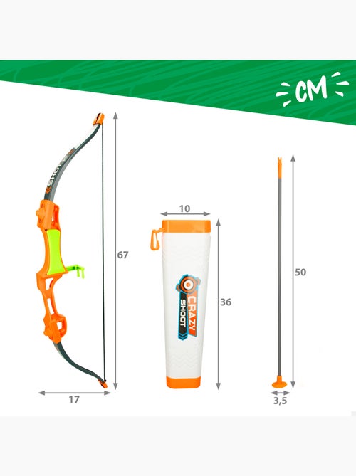 Jogo de arco e flechas 50 cm c/ alvo e aljava fun area! - Kiabi