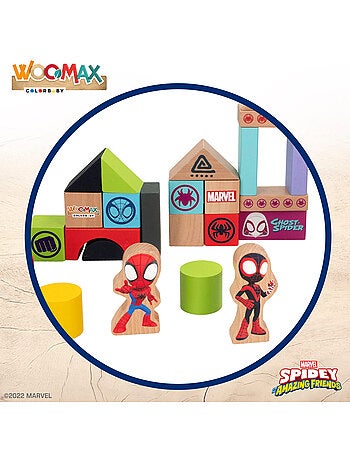 Jogo de Blocos de Madeira Spidey e sua Super Equipe WOOMAX