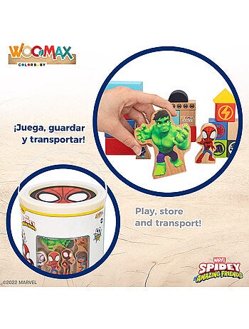 Jogo de Blocos de Madeira Spidey e sua Super Equipe WOOMAX