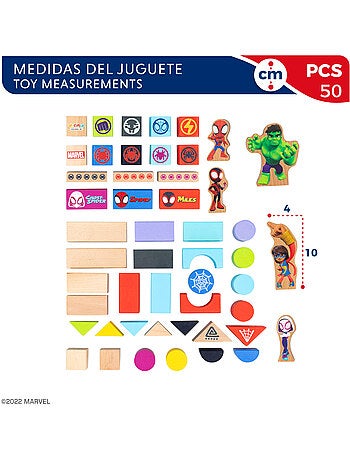 Jogo de Blocos de Madeira Spidey e sua Super Equipe WOOMAX